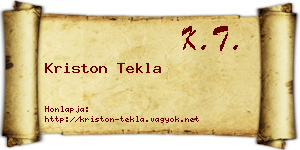Kriston Tekla névjegykártya